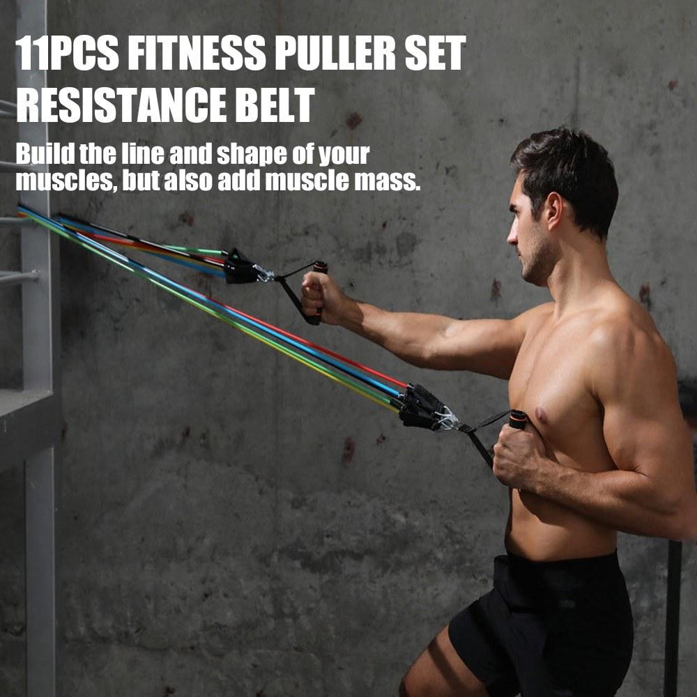 Fitness Puller Set Resistance Belt Kit 11pc