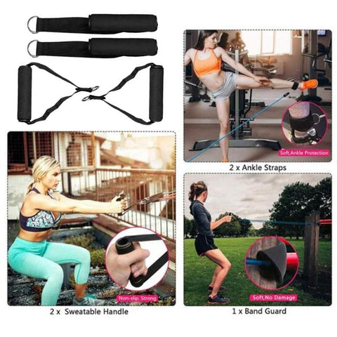 Fitness Puller Set Resistance Belt Kit 11pcs