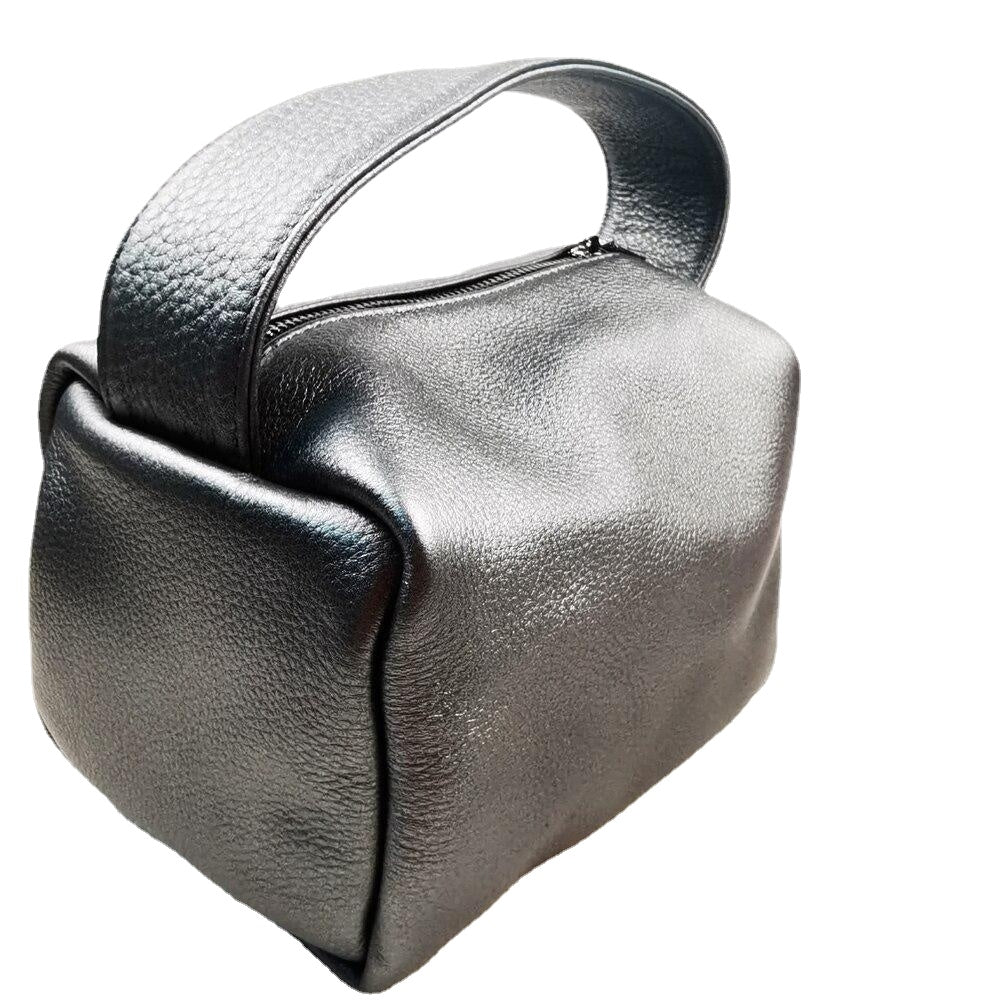 Natural Cowhide Wide Handbags Genuine Leather Office Mobile Phone Pockets Women Handbag High Quality Portable Bags