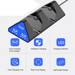 Controller Charger with Dual Charging Ports with LED-Indicator Replacement for PS4