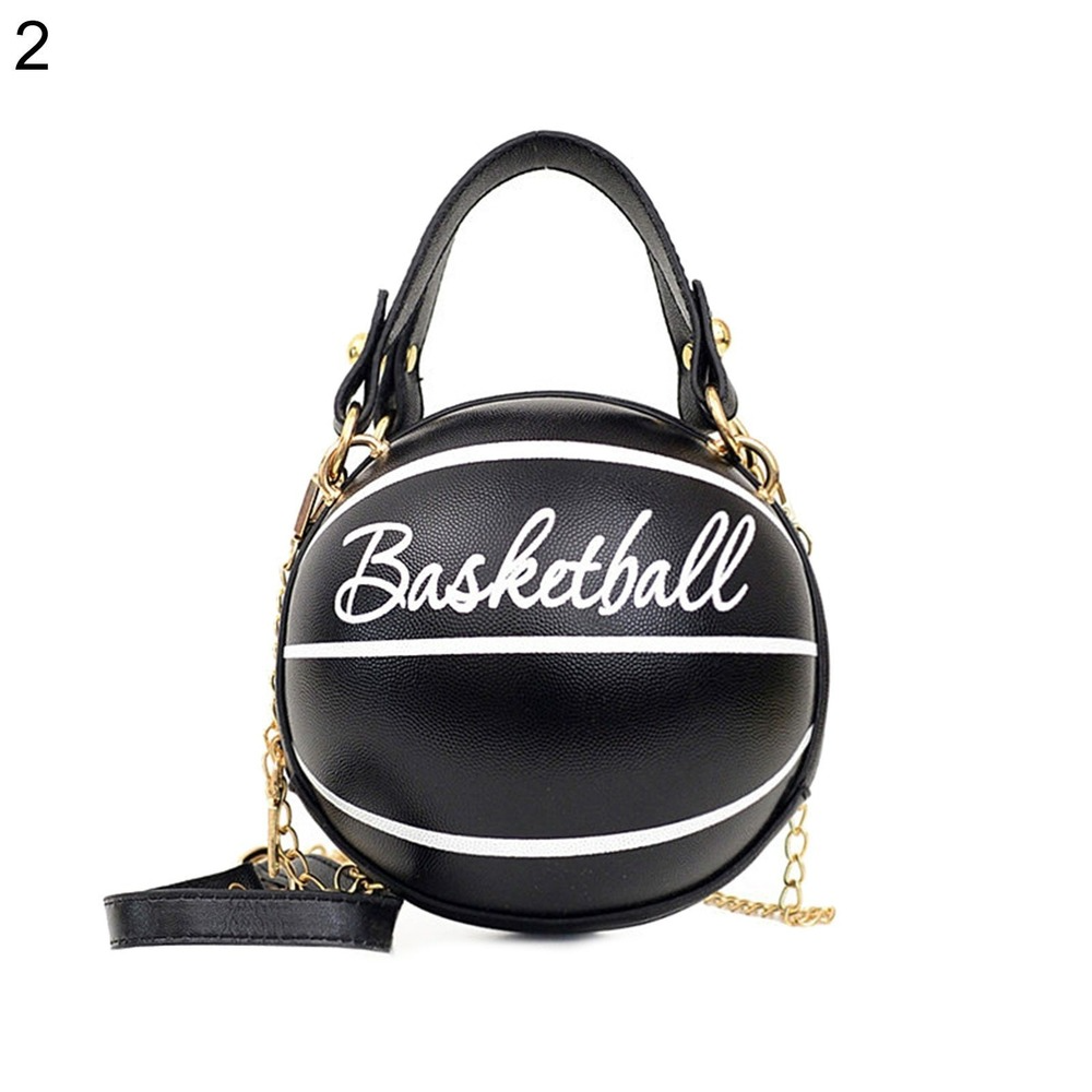 Fashion Chic Women Ball Handbag Round Basketball Football Party Dress Faux Leather Crossbody Girls Coin Purse Shoulder Bag