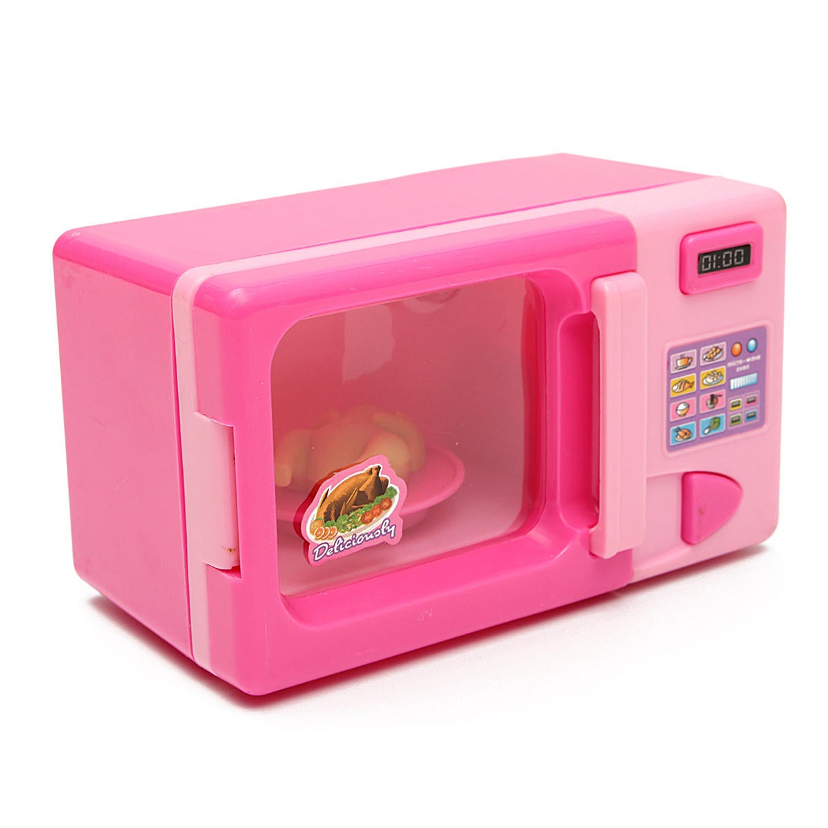 Plastic Pink Microwave Oven Kids Children Girls Home Role Play Pretend Game Toy