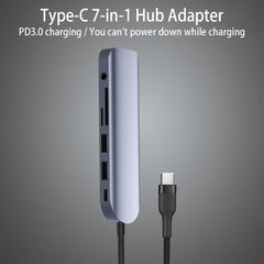 7-in-1 USB C to HDMI USB 3.0 Docking Station HUB Adapter With 4K HDMI HD Display 3.5mm AUX Audio Jack