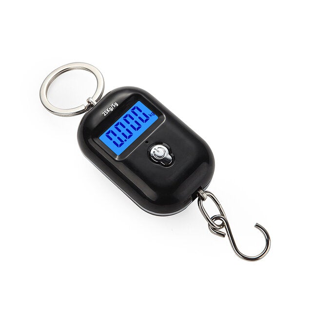 Mini Keychain Digital Hanging Scale Electronic Luggage Hook LCD Backlight Kitchen Steelyard