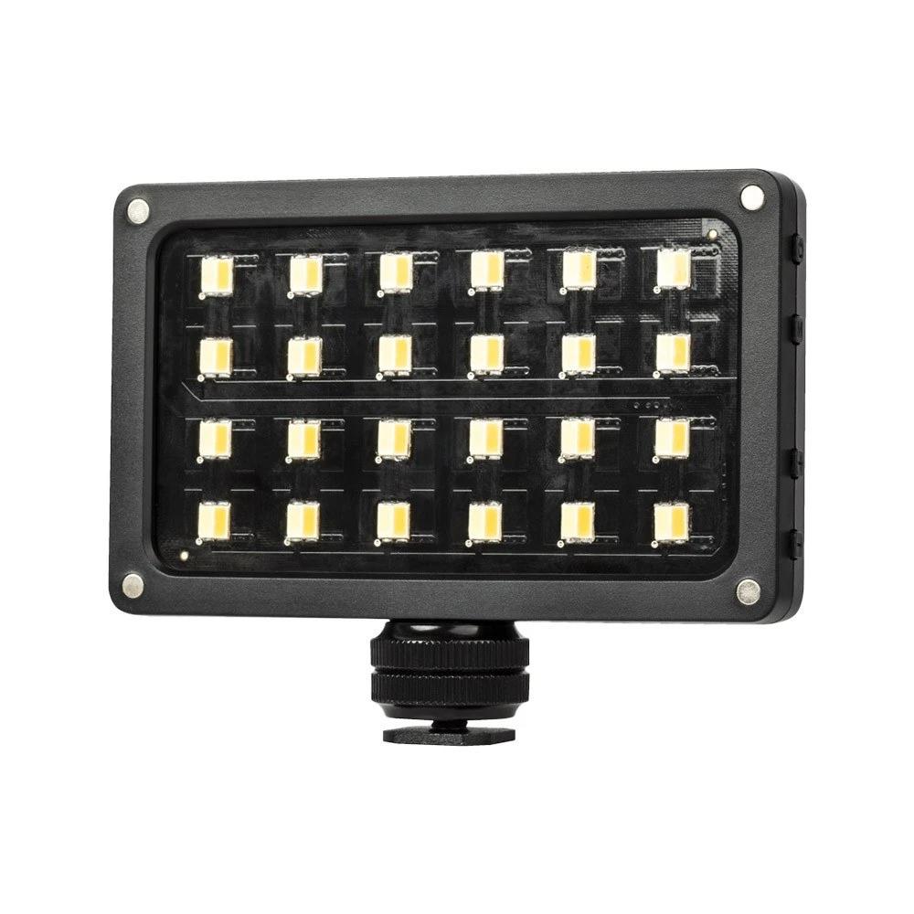 Portable LED Fill-in Video Light Lamp 24pcs Beads Adjustable Brightness with Display Screen Diffuser