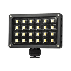 Portable LED Fill-in Video Light Lamp 24pcs Beads Adjustable Brightness with Display Screen Diffuser