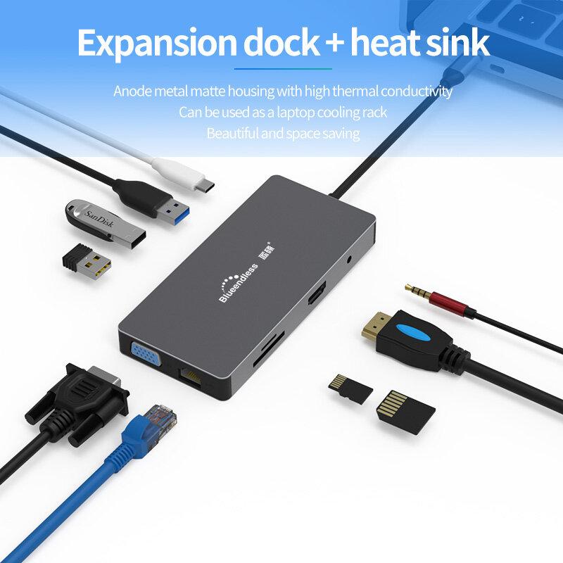 10 In 1 USB-C Hub Docking Station Adapter