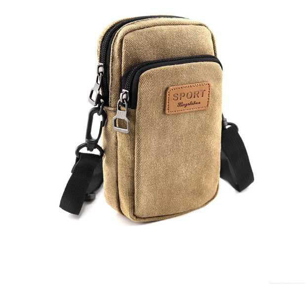 Universal Waterproof Multi-functional Canvas phone bag Shoulder Bag Man Casual Crossbody Waist