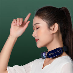Smart Neck Massager Cooling and Heating Air Conditioning Bladeless Fan Constant Temperature USB Rechargeable Leafless Neckband