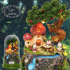 Beautiful Cabins DIY Doll House Miniature Rotating Music Kit With Transparent Cover Musical Core Gift