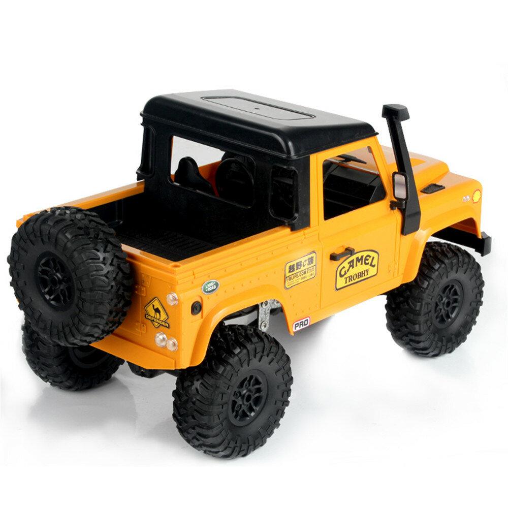 2.4G 4WD RC Car w/ Front LED Light 2 Body Shell Roof Rack Crawler Off-Road Truck RTR Toy