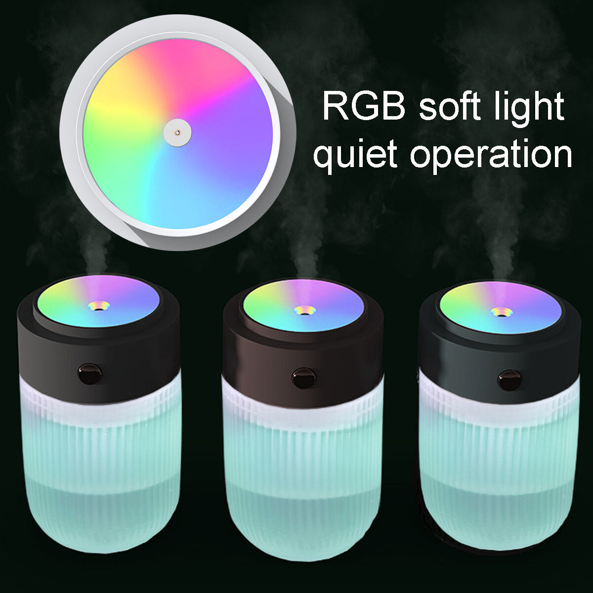 250ml Mini Portable Air Humidifier USB Mist Maker with RGB Night Light for Car Home Office
