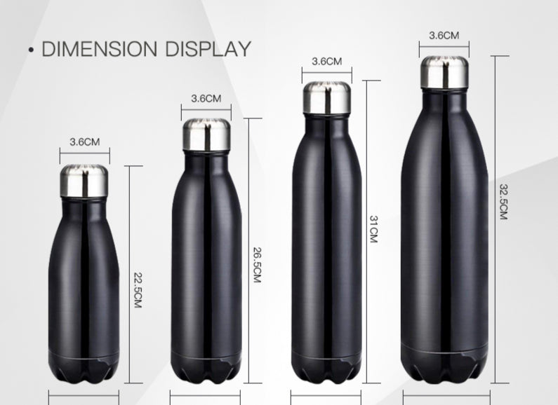 Double Wall Insulated Vacuum Flask Stainless Steel Water Bottle Thermos For Sport - JustgreenBox