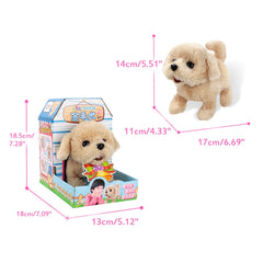 Cute Electronic Plush Stuffed Walking Tail Shaking Barking Pet Dog Toy for Kids Developmental
