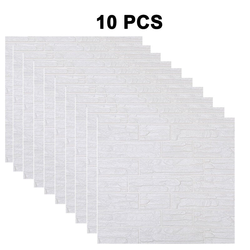 1/5/10PCS 3D Wall Stickers Imitations Brick Bedroom Decor Waterproof Self-adhesive