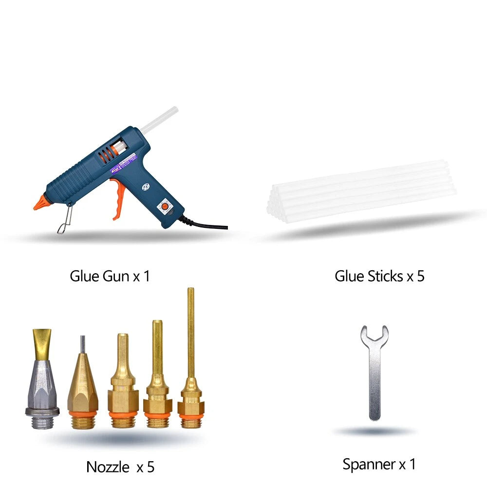150W Hot Melt Glue Gun With Temperature Control For Home DIY Industrial Manufacture Use 11mm Sticks Pure Copper Nozzle - JustgreenBox