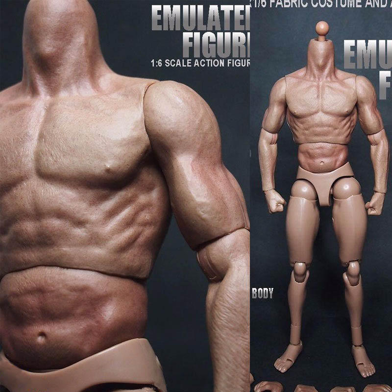 1/6 Scale Action Figure Male Nude Muscular Body 12" Plastic Toy for TTM18/19