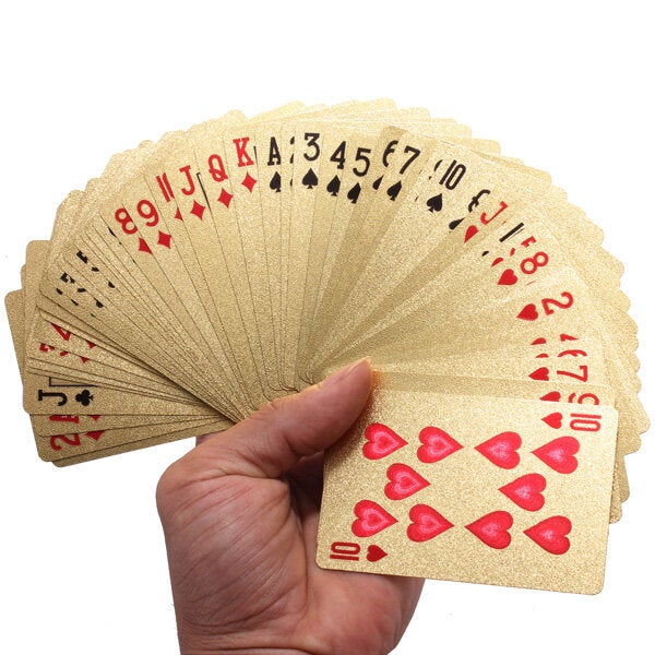 Certified Pure 24 Carat Gold Foil Plated Poker Cards Perfect Gift