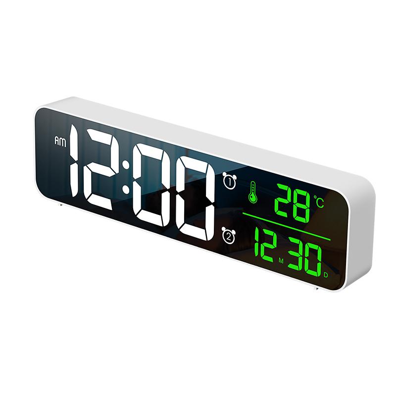 3D Music Dual Alarm Clock With Thermometer and Temperature HD LED Display