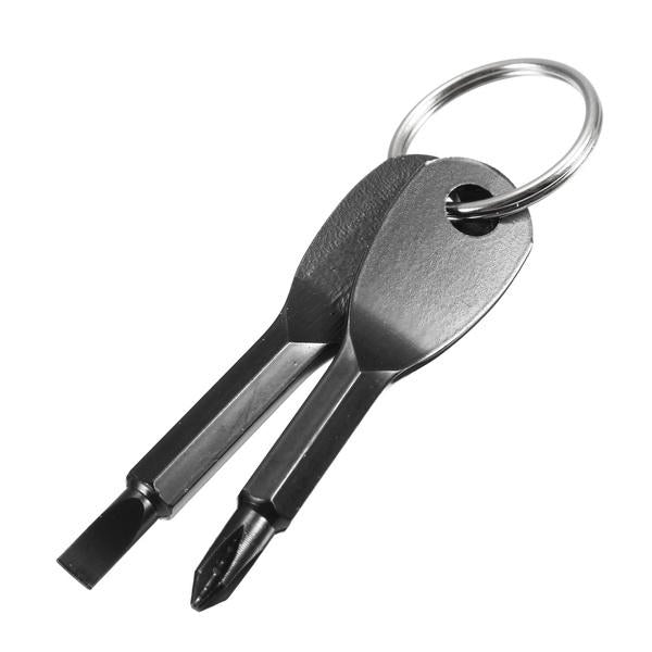 Portable Phillips and Slotted Screwdriver Keychain Tool