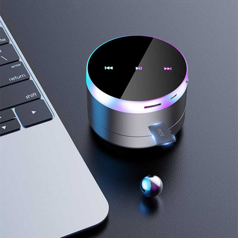 Bluetooth 5.0 Speaker Colorful Lights Touch Control Handsfree Mini Subwoofer Portable Speakers Support FM AUX