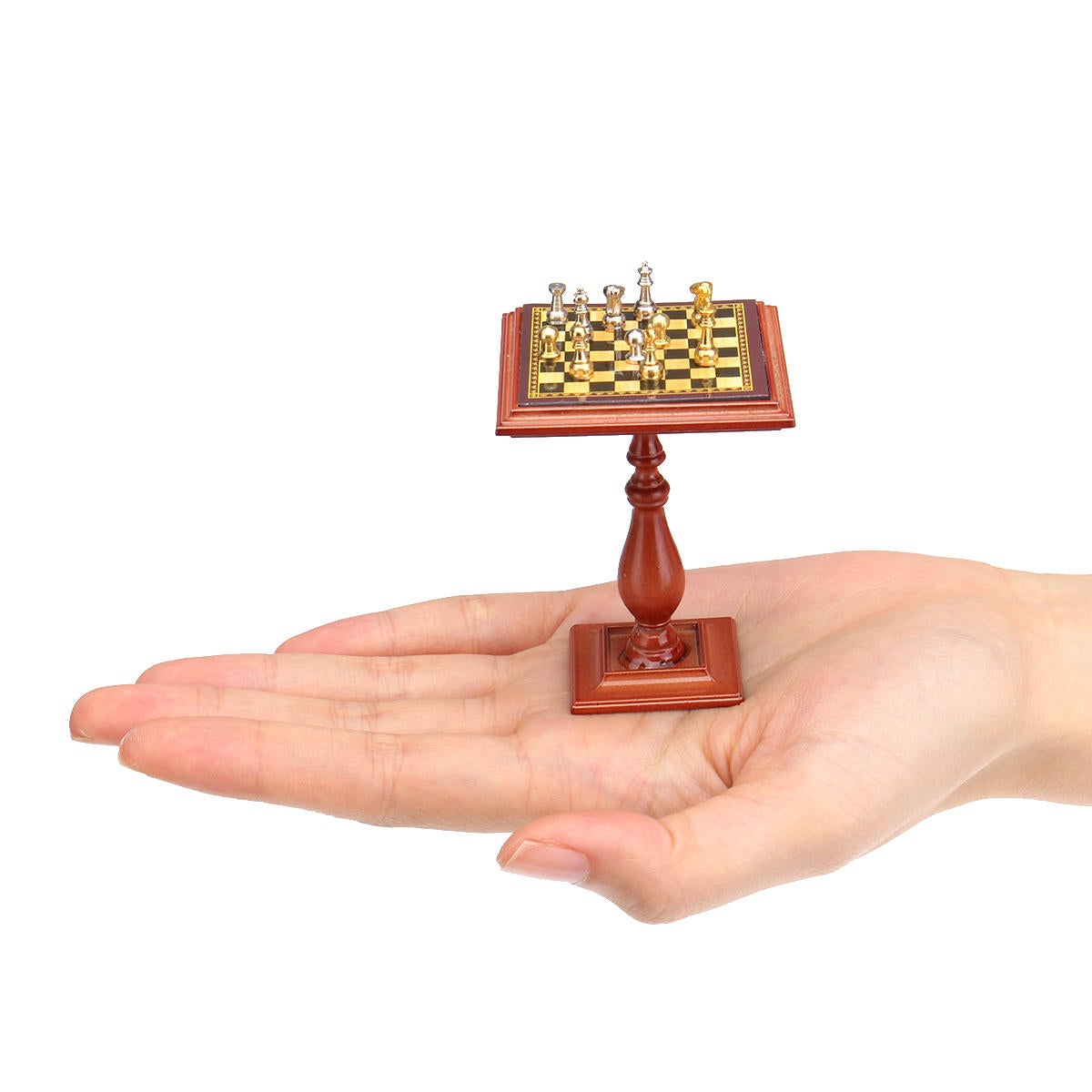 Miniature Chess Set and Table Magnet Chess Pieces 1:12 Accessories Parts For Doll House