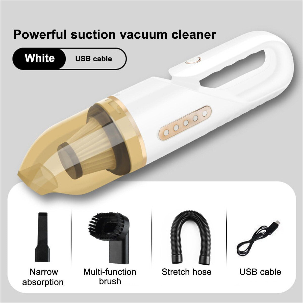 Vacuum Cleaner 8000Pa Powerful Suction 120W Lightweight for Home Car Pet