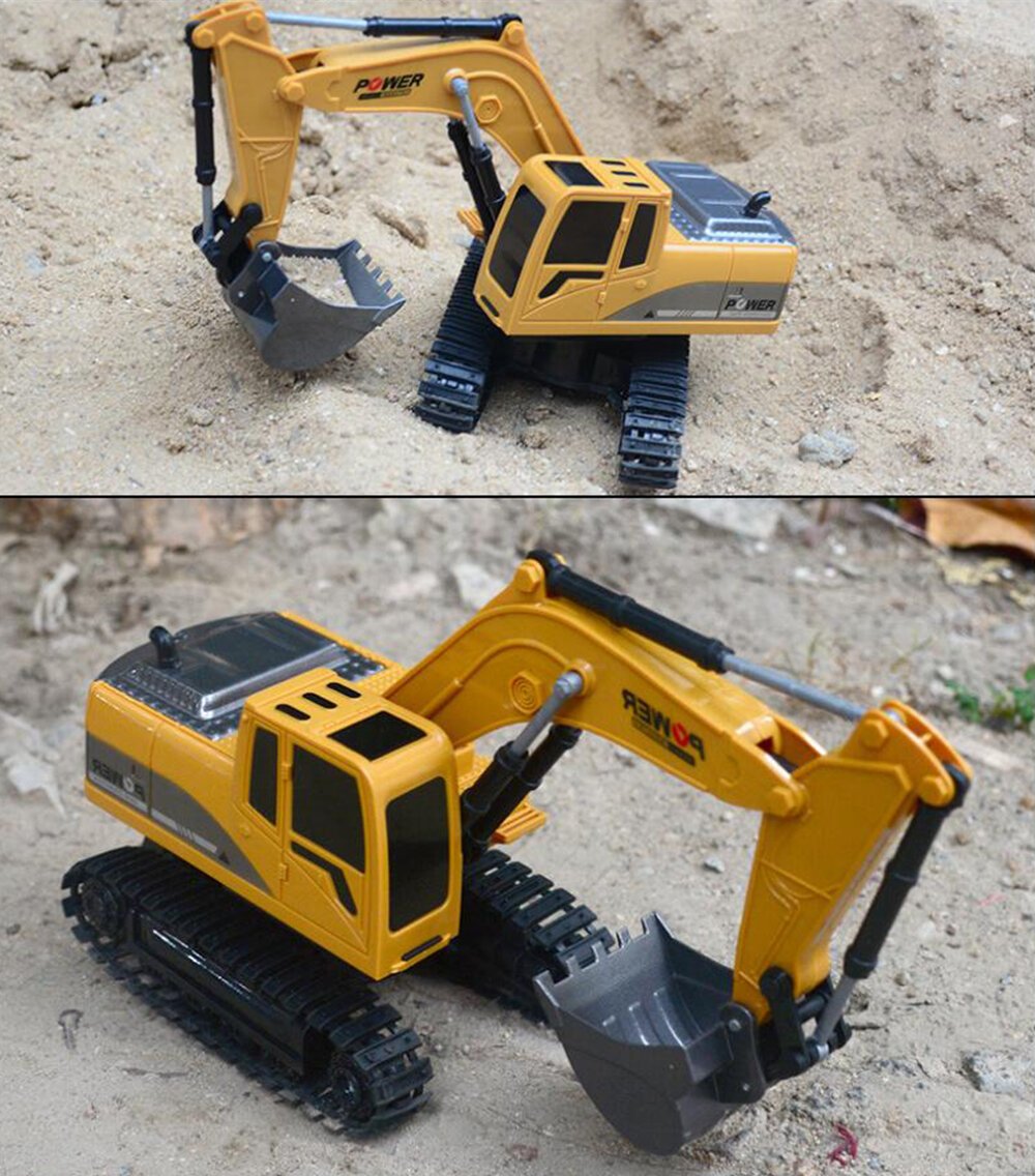 2.4G 6 Channel 1/24 RC Excavator Toy Engineering Car Alloy And plastic RTR For Kids With Light