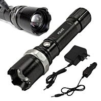 Military Refurbished Tactical Police Heavy Duty 3W Rechargeable Flashlight