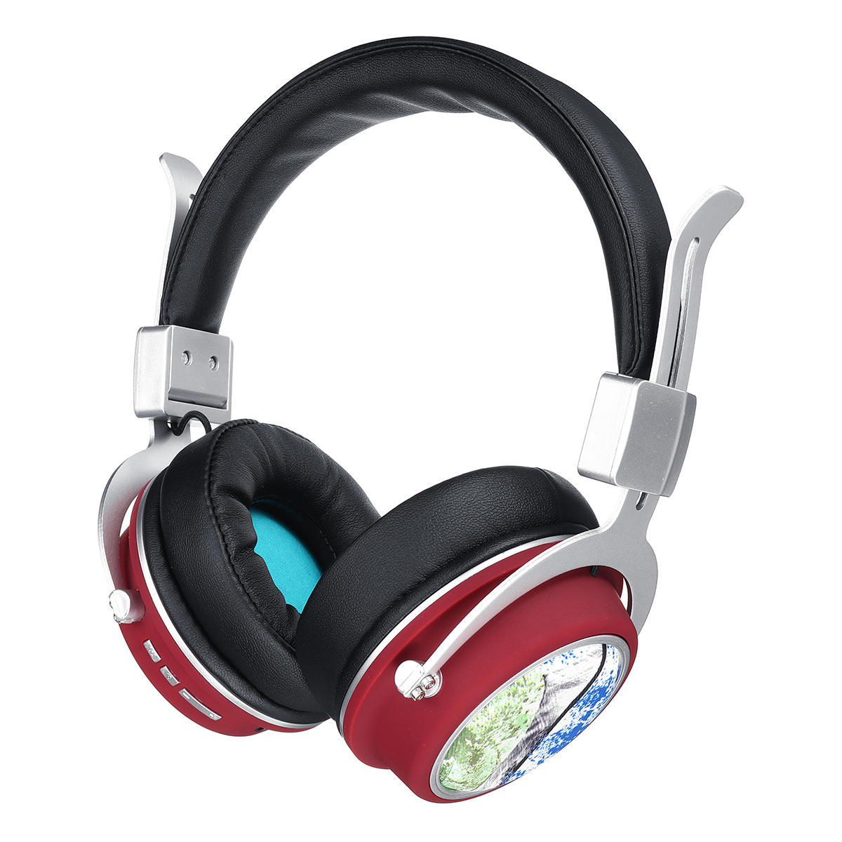 Wireless bluetooth 5.0 Headphone Foldable Pattern 3D Stereo TF Card AUX Headphone with Mic