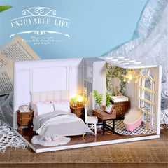 Lazy Daily Doll House 1:32 Miniature Landscape Home Creative Gifts WIth Dust Cover and Furniture