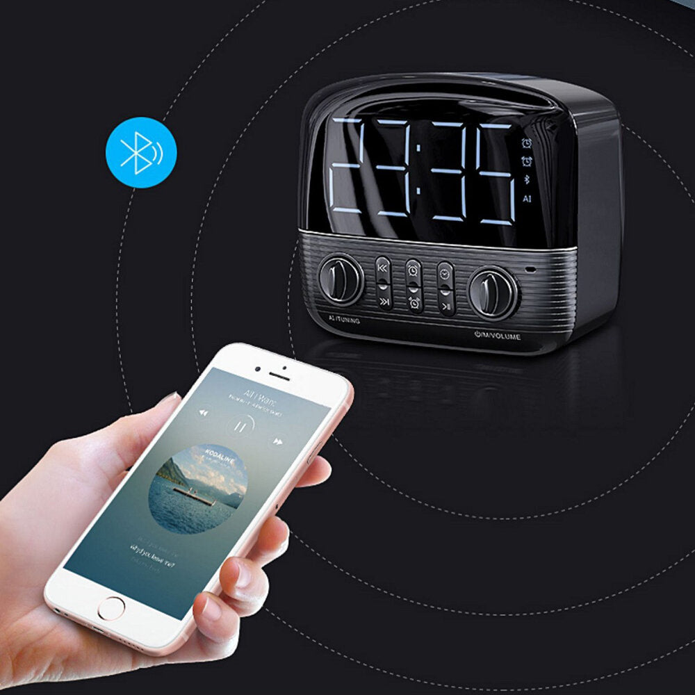 Wireless bluetooth Speaker Mini Audio Alarm Clock FM Radio Retro Home Subwoofer for Outdoor Mobile Phone Computer Car
