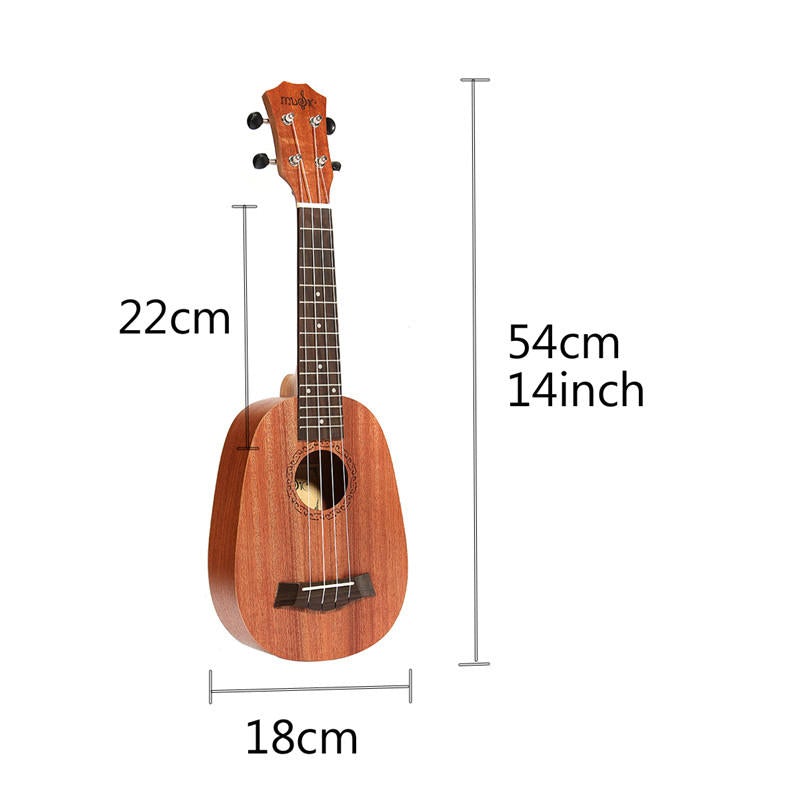 21 Inch Soprano Pinapple Mahogany Ukulele 4 Strings Hawaii Mini Guitar Children Gift