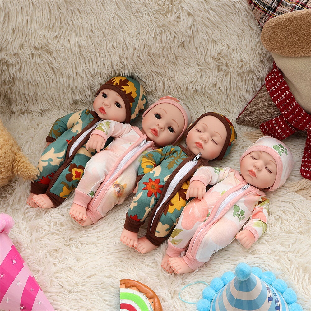 10 Inch 25CM Silicone Vinyl Soft Flexible Lifelike Reborn Baby Doll with Clothes Toy for Kids Collection Gift