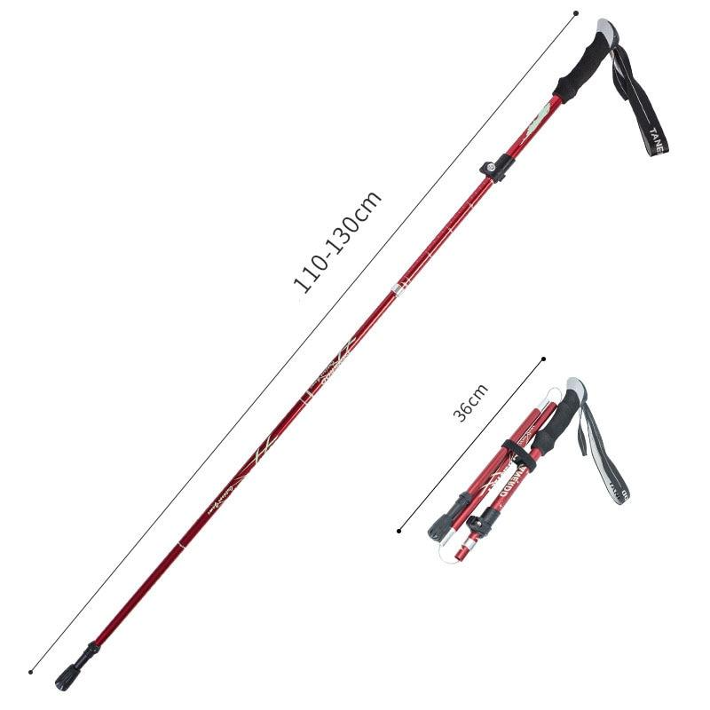 Anti Shock Walking Stick Telescopic Trekking Ultralight Aluminum Alloy Tactical Canes Sticks