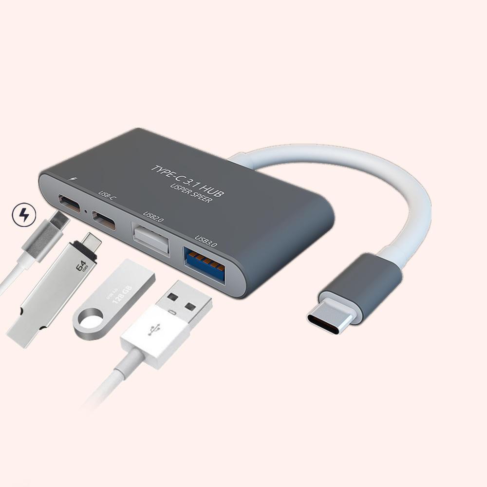 4 In 1 Type-C USB 3.0 Fast Charging HUB Adapter For Huawei P30 Pro Mi9 S10+ Note 10