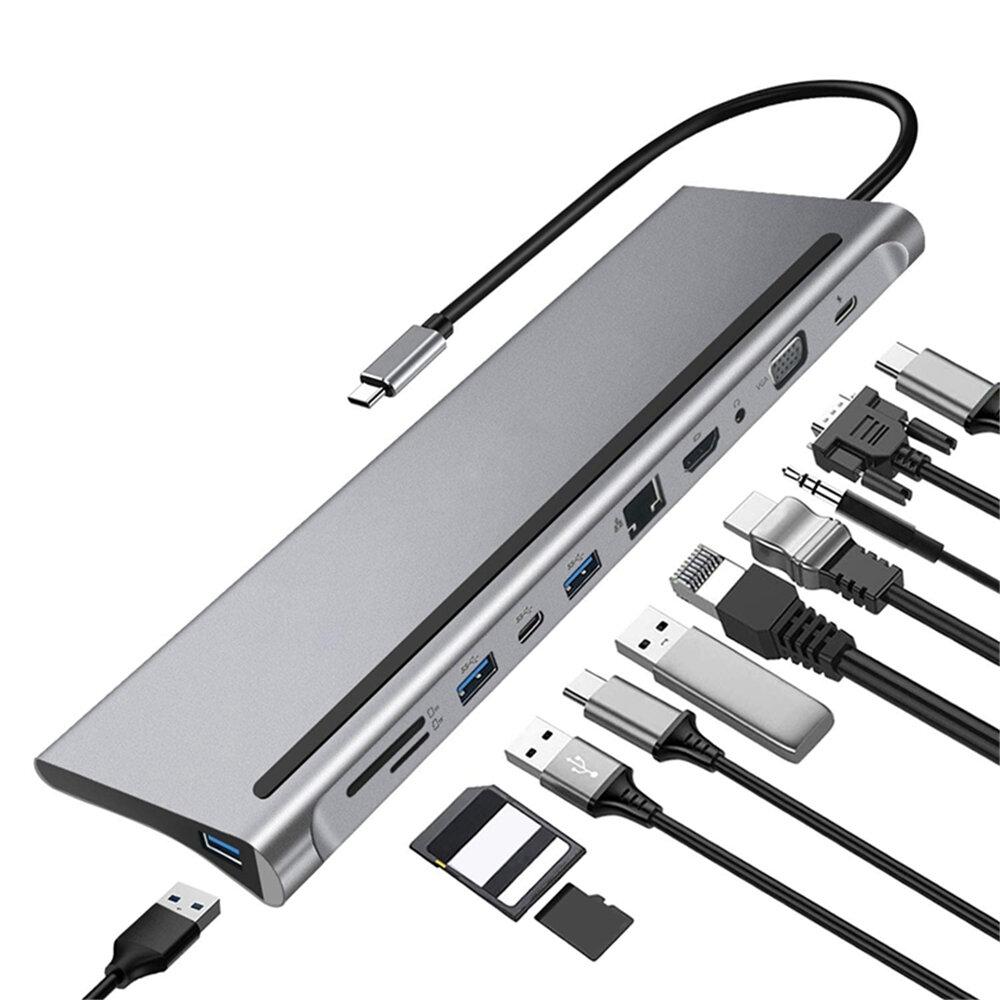 11-in-1 USB-C Hub Adapter with 3 USB 3.0