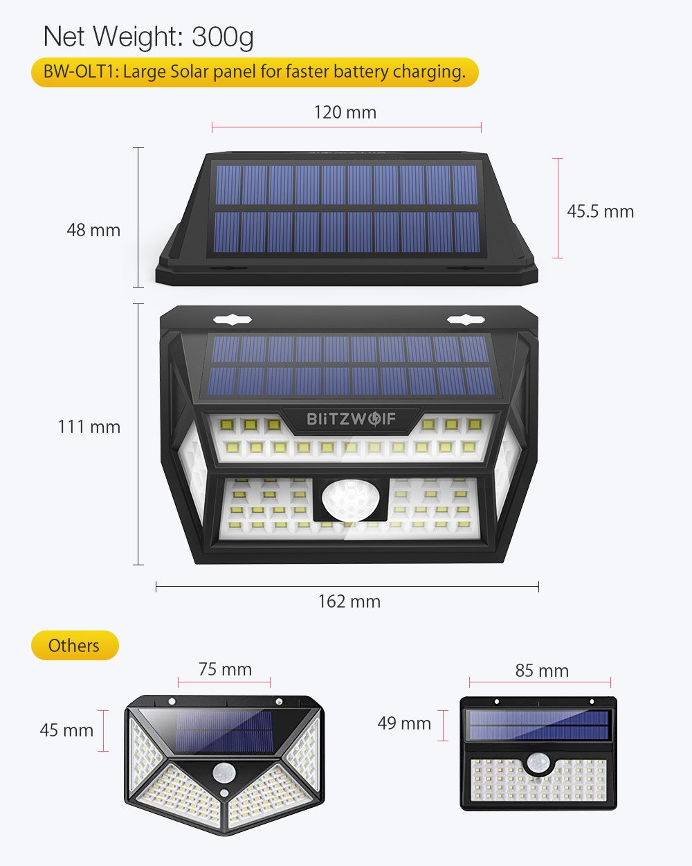 Solar Power 62 LED PIR Motion Sensor Security Lamp