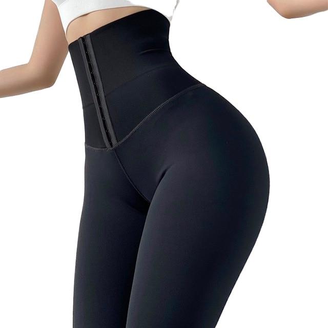 Women Yoga Pants Stretchy High Waist Compression Tights Black Sports Push Up Gym Fitness Leggings