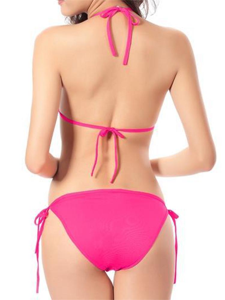 Sexy Halter Backless Plunge Woman Bikini Swimwear