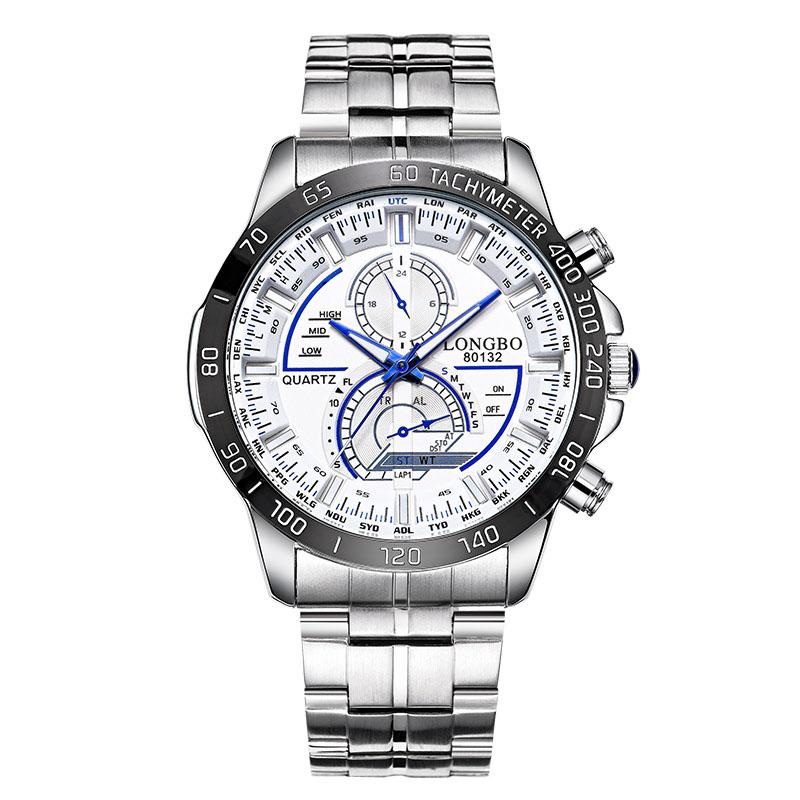 Luminous Men Stainless Steel Quartz Wrist Watch Date Display