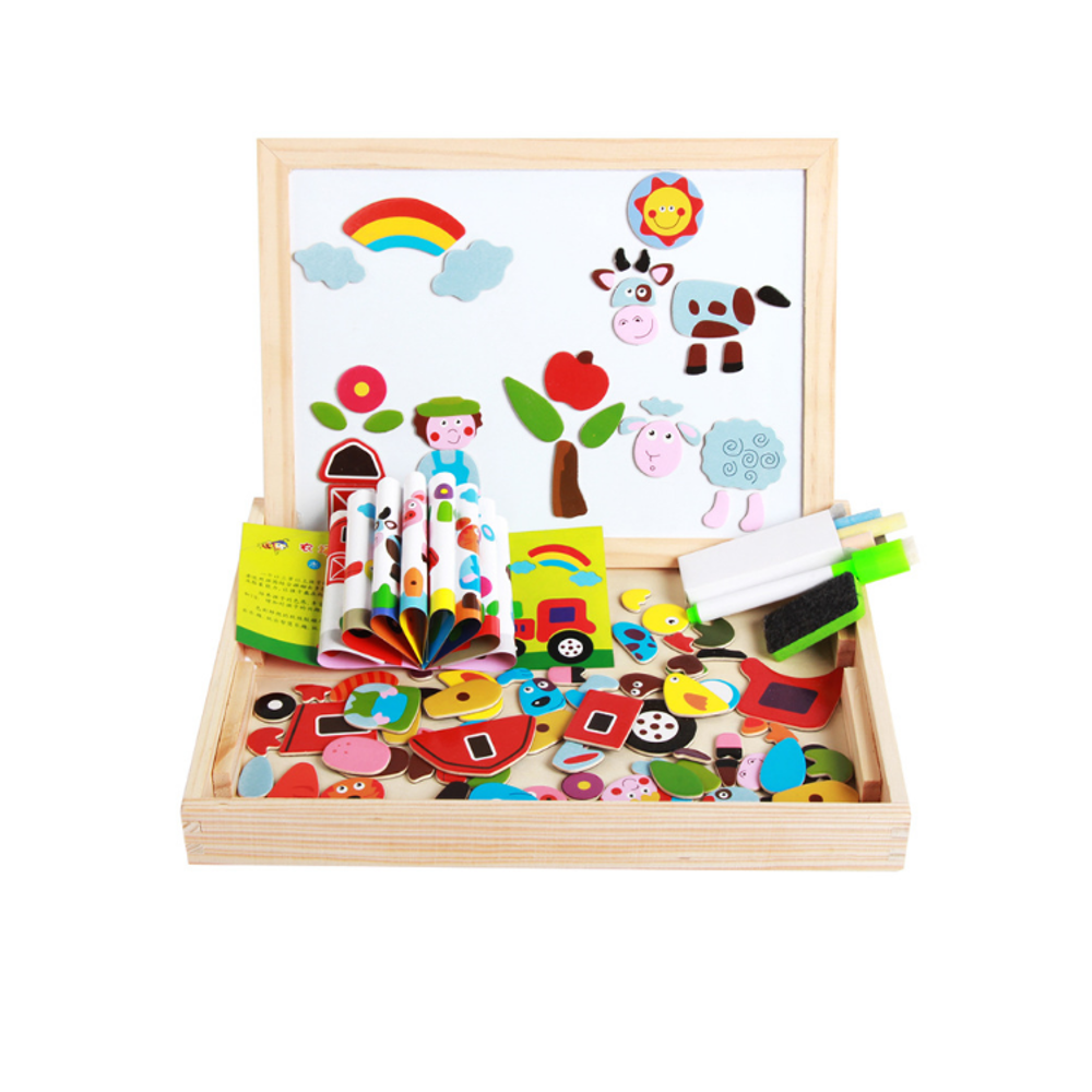 Childrens Magnetic Puzzle Double-sided Drawing Board Early Childhood Education Indoor toys