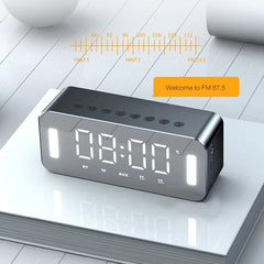 Bluetooth 5.0 Full-Range Speaker 2500mAh Stereo Bass LED Display Digital Electronic Clock FM Radio Bass Portable Speaker