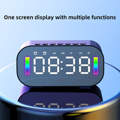 Wireless bluetooth Speaker Mini LED Alarm Clock FM Radio TF Card AUX Soundbar Subwoofer with Phone Hoder