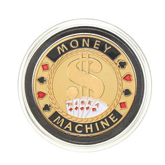 40*2.5mm Metal Poker Guard Card Protector Coin Chip Color Gold Plated With Round Plastic Case