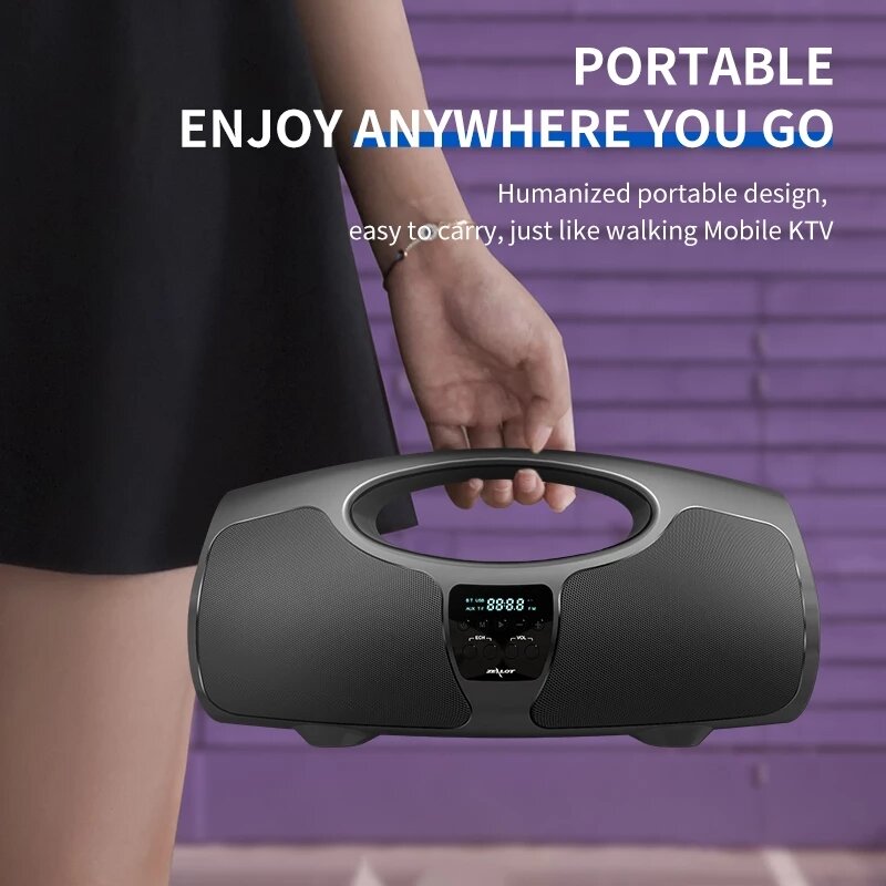 Bluetooth Speaker Portable Wireless Speaker Stereo Music Box with 40W Microphone FM Radio Outdoor Speaker