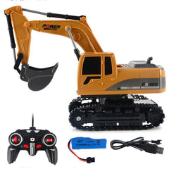 2.4G 6 Channel 1/24 RC Excavator Toy Engineering Car Alloy And plastic RTR For Kids With Light