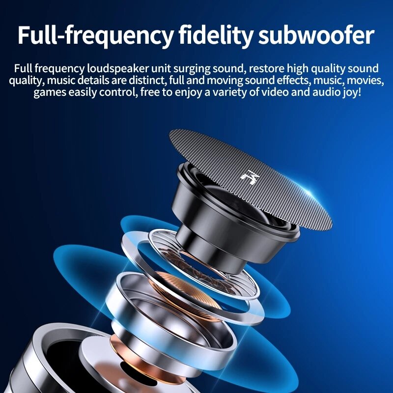 Bluetooth Speaker Mini Subwoofer Bass Stereo Hands-free Noise Canceling Outdoor Home Theater System Portable Speaker Support AUX/TF Card
