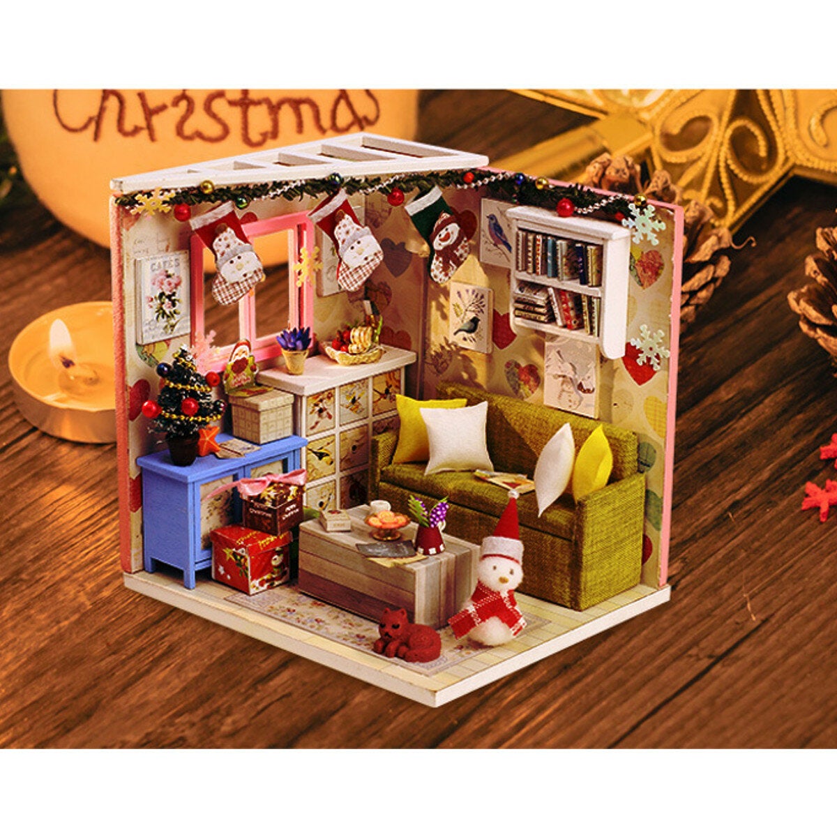 DIY Doll House House Handmade Assembled Educational Toy Art House Christmas Gift Creative Birthday Gift With Dust Cover And Furniture