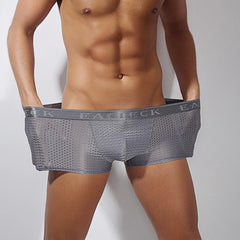 Mens Mesh Breathable Thin Underwear Casual Ice Silk